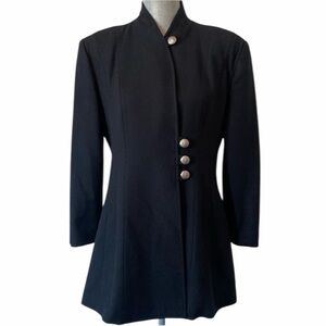 Coldwater Creek Black‎ Wool Coat CONCHO Southwestern